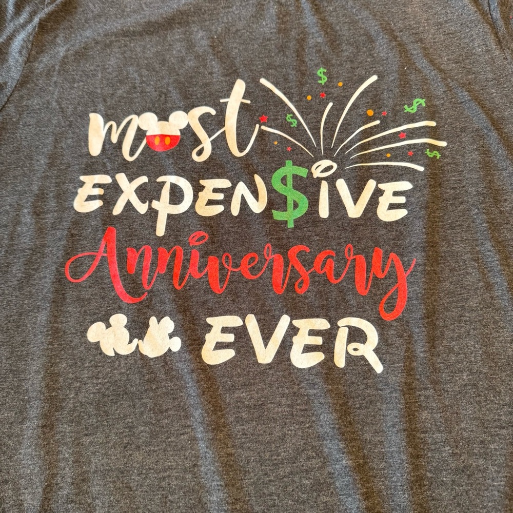 Disney Anniversary Vacation  T-Shirt. Men’s XL
“Most Expensive” Etsy